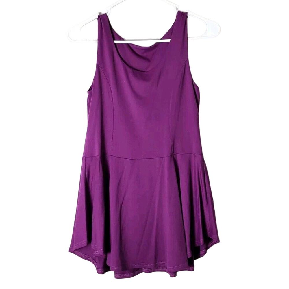 Susana Monaco Peplum Blouse Top Size XS Purple Sleeveless Babydoll